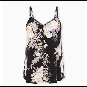 Torrid - Size 3 - Studio Knit Floral Button Lace Tank